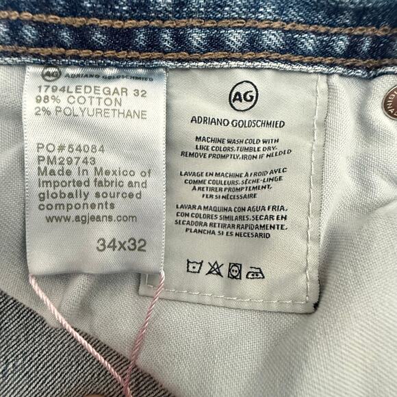 AG Everett Slim Straight Leg Jeans Men's Denim Size W34 x L32 Light Wash - Picture 8 of 11